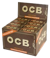 OCB Premium unbleached Slim ROLLS + Tips - 4m - 40 Filter/Booklet