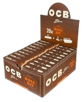OCB Virgin Unbleached Roll Kit + Tray - 118x44mm - 32 Blatt und Tips pro Heftchen