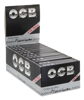 OCB Schwarz Premium Single Wide & Tips - 69x36mm - 50 Blatt & 50 Tips pro Heftchen