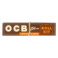 OCB Virgin Unbleached Roll Kit + Tray - 118x44mm - 32 Blatt und Tips pro Heftchen