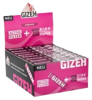 Gizeh PINK King Size Slim Papers + Aktivkohlefilter