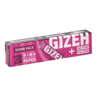 Gizeh PINK King Size Slim Papers + Aktivkohlefilter