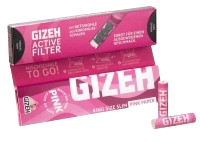 Gizeh PINK King Size Slim Papers + Aktivkohlefilter