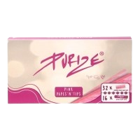 PURIZE® PINK Papes & Extra Slim Aktivkohlefilter / 32 Blatt & 16 Filter pro Heftchen